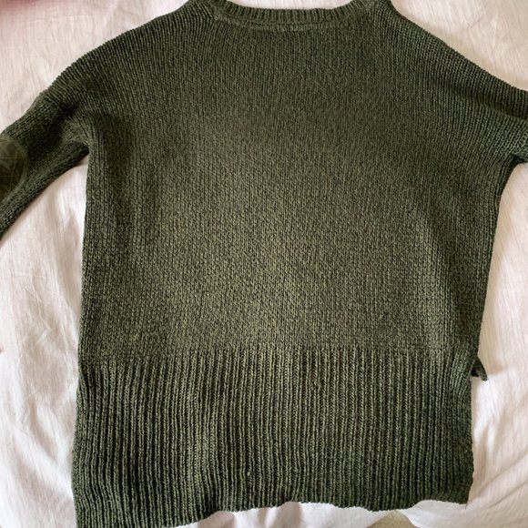 Green Knit Sweater with Elbow Patches - Picture 5 of 5